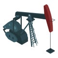 Oil extraction icon, isometric style