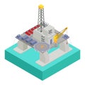 Oil extraction platform icon, isometric style Royalty Free Stock Photo