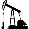 Oil extraction rig vector, crude derrick oilfield industry icon Royalty Free Stock Photo