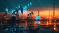 The Oil Extraction Rigs.AI generated image Royalty Free Stock Photo
