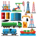 Oil extraction transportation vector illustration Royalty Free Stock Photo