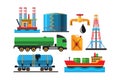 Oil extraction transportation vector illustration Royalty Free Stock Photo