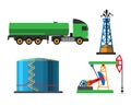Oil extraction transportation vector illustration Royalty Free Stock Photo