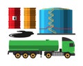 Oil extraction truck vector illustration Royalty Free Stock Photo