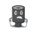 Oil filter cartoon character design having angry face