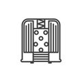 Oil filter icon. Full cut. A simple line drawing of an oil purification filter. Isolated vector white background. Royalty Free Stock Photo