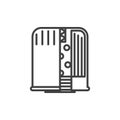 Oil filter icon. Quarter cut. A simple line drawing of an oil purification filter. Isolated vector white background. Royalty Free Stock Photo