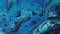 Oil foam texture paint bubbles blue glitter ink Royalty Free Stock Photo