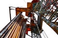 Oil and Gas Drilling Rig. Oil platform isolated on white background. Drilling rig in oil field for drilled into subsurface in