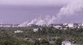 Oil and gas factory and refinery with overcast weather Royalty Free Stock Photo