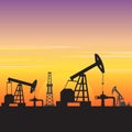 Oil Gas Fuel Energy Industry Landscape Vector