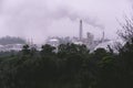 Oil and gas factory and refinery with overcast weather Royalty Free Stock Photo