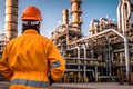 Safety First : A Glimpse into the World of an Oil and Gas Industry Worker.Generative AI Ilustration