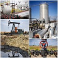 Oil gas industry collage Royalty Free Stock Photo