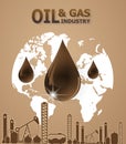 Oil and gas industry concept, extraction, processing