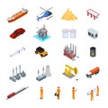 Oil Gas Industry Concept Icon Set 3d Isometric View. Vector Royalty Free Stock Photo