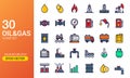 Oil and gas industry icon set. Royalty Free Stock Photo