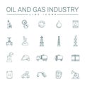 Oil And Gas Industry Line Icons