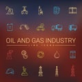 Oil And Gas Industry Line Icons Royalty Free Stock Photo