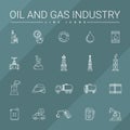 Oil And Gas Industry Line Icons Royalty Free Stock Photo