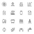 Oil and gas industry line icons set. Royalty Free Stock Photo