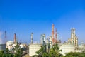 oil and gas industry - Petrochemical plant, oil refinery factory on the blue sky background Royalty Free Stock Photo