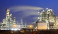 Oil and gas industry - refinery at twilight - factory - petrochemical plant Royalty Free Stock Photo