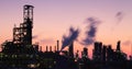 Oil and gas industry - refinery at twilight - factory - petrochemical plant Royalty Free Stock Photo
