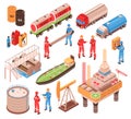 Oil Gas Isometric Icons Royalty Free Stock Photo