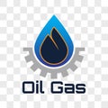 Oil and gas logo isolated on transparent background. vector