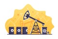 Oil and gas mining with crane construction