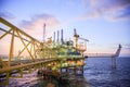 Oil and gas platform or Construction platform in the gulf or the sea, Production process for oil and gas industry