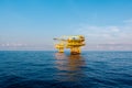 Oil and gas platform in the gulf or the sea, The world energy, Offshore oil and rig construction Royalty Free Stock Photo