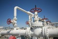 Oil and gas processing plant with pipe line va Royalty Free Stock Photo