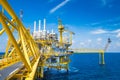 Oil and Gas processing platform,producing gas condensate and water and sent to onshore refinery. Royalty Free Stock Photo