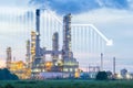 Oil gas refinery or petrochemical plant with concept of business