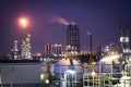 Oil and gas refinery plant or petrochemical industry in twilight time Royalty Free Stock Photo