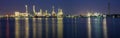 Oil and gas refinery at twilight panorama - Petrochemical factor