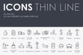 Oil and Gas Thin Line Icons Royalty Free Stock Photo