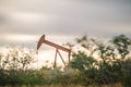 Oil and gas well fracking equipment in the field Royalty Free Stock Photo