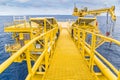 Oil and gas wellhead remote platform in the gulf of Thailand produce gas condensate and sent to central processing platform