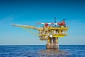 Oil and gas wellhead remote platform produced raw gas and oil then sent to central processing platform