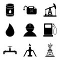 Oil, gasoline, petroleum icons set. Vector illustration.