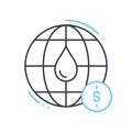 oil globalization line icon, outline symbol, vector illustration, concept sign