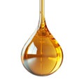 Oil, honey, olive oil which delicate beauty of a single drop of transparent golden water floating in mid-air with Clipping path.