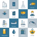 Oil Icons Flat Line Royalty Free Stock Photo