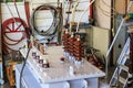 Oil immersed transformer under short circuit withstanding test Royalty Free Stock Photo