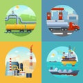 Oil Industry Banners Composition Royalty Free Stock Photo