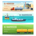 Oil Industry Banners Set Royalty Free Stock Photo