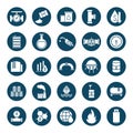 Isolated oil industry block and flat style icon set vector design Royalty Free Stock Photo